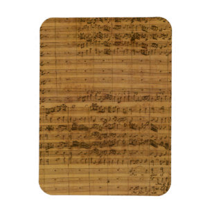 Vintage noter av Johann Sebastian Bach Magnet