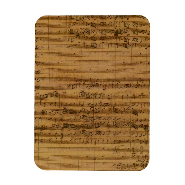 Vintage noter av Johann Sebastian Bach Magnet (Vertikal)