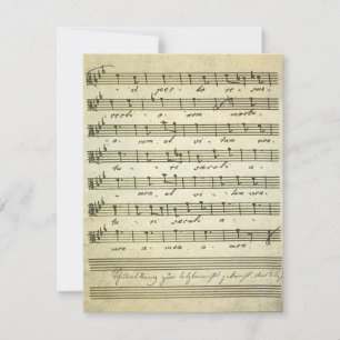 Vintage noter, musikalisk poäng inbjudan
