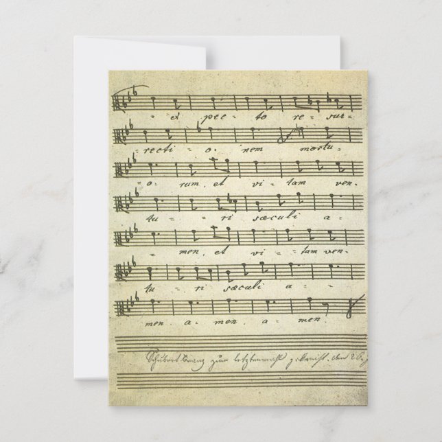 Vintage noter, musikalisk poäng inbjudan (Framsida)