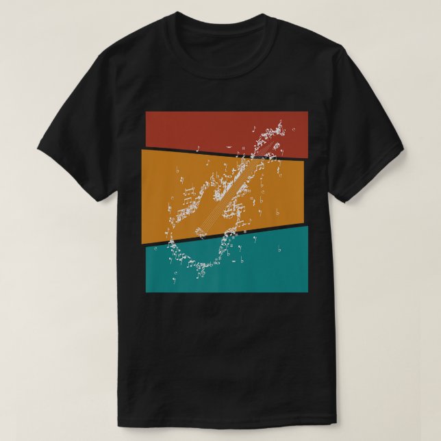 Vintage Notes Electric Guitar1439 T Shirt (Design framsida)