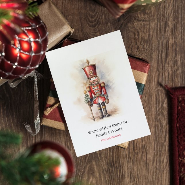 Vintage Nötknäckare & God Jul Julkort (Skapare uppladdad)