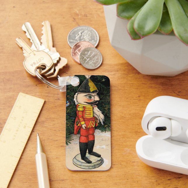 Vintage nötknäppare under julgranen nyckelring (Skrivbord)