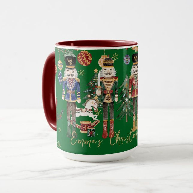 Vintage nötknäpparsoldater julkaffe mugg (Framsida vänster)