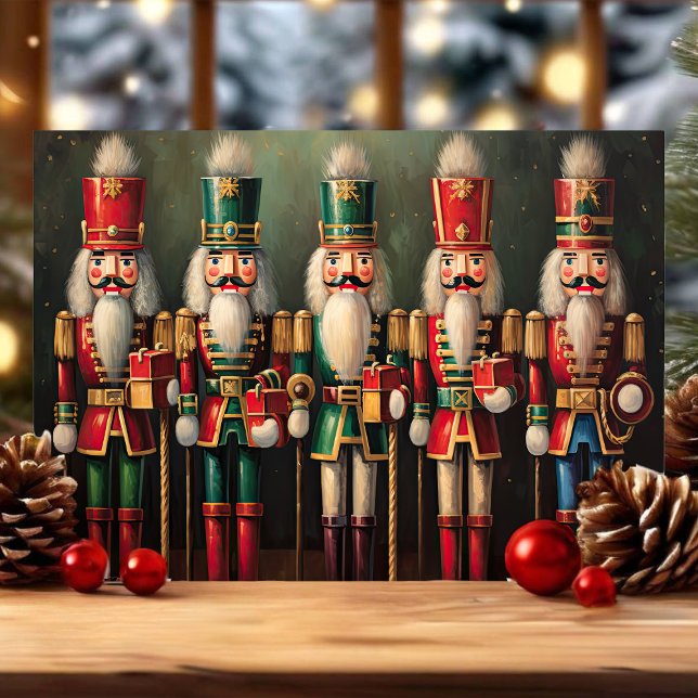 Vintage nötknäpparsoldater Klassisk jul Helgkort (Skapare uppladdad)