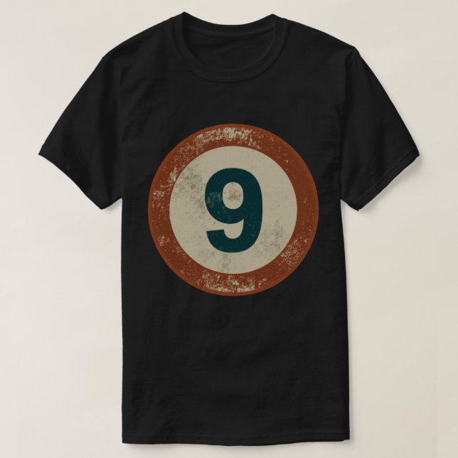 Vintage nött nummer 9 t shirt (Design framsida)