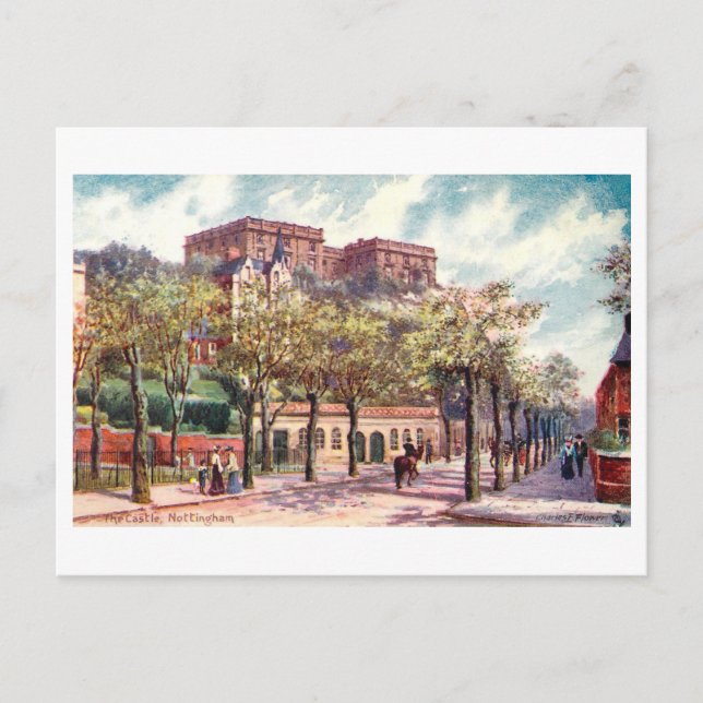Vintage Nottingham Castle Vykort (Framsida)