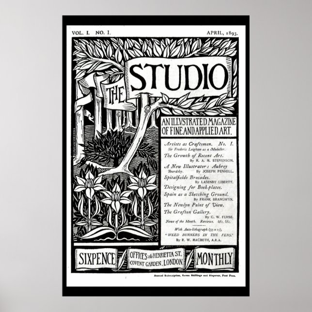 Vintage Nouveau Art Magazine Cover Poster (Framsidan)