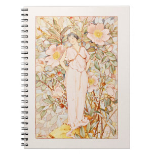 Vintage Nouveau Flower Fairy Anteckningsbok