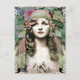 Vintage Nouveau Gypsy Pastel Snöre Ram Vykort
