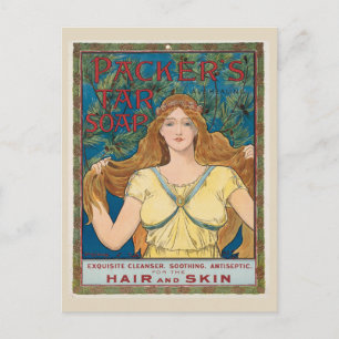 Vintage Nouveau Hair Product Soap Vykort