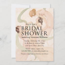 Vintage Nouveau Mayflies Möhippa Inbjudningar