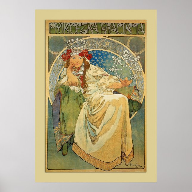 Vintage Nouveau Mucha Princess Poster (Framsidan)