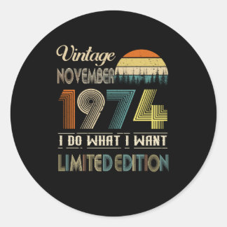 Vintage november 1974 Vad jag vill ha Begränsad ut Runt Klistermärke
