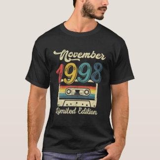 Vintage November 1998 Cassette 23Rd Birthday Decor T Shirt