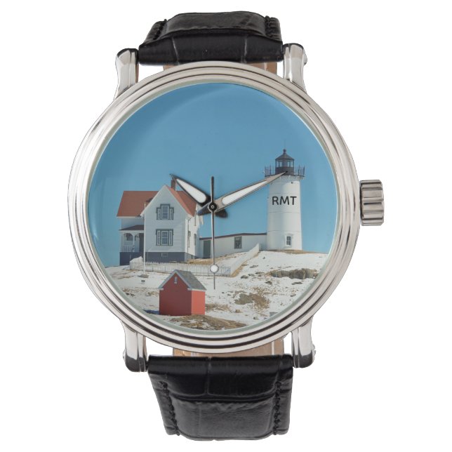 Vintage Nubble Lighthouse Monogram Armbandsur (Framsida)