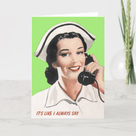 Vintage Nurse Funny födelsedagskort Kort