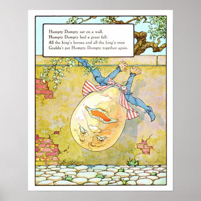 Vintage Nursery Print- Humpty Dumpty Poster (Framsidan)