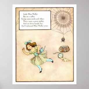 Vintage Nursery Print- Little Miss Muffet Poster
