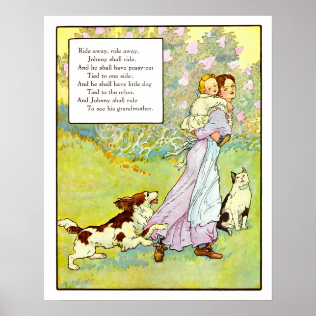 Vintage Nursery Print- Ride Away Johnny Poster (Framsidan)