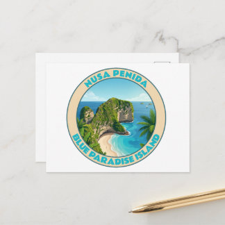 Vintage Nusa Penida Bali Kelingking Beach Travel Helg Vykort