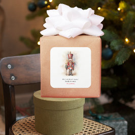 Vintage Nutcracker & God jul Fyrkantigt Klistermärke