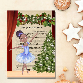 Vintage Nutcracker Lakan Music Ballerina Dance Helgkort