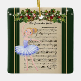 Vintage Nutcracker Lakan Music Blond Ballerina Julgransprydnad Keramik