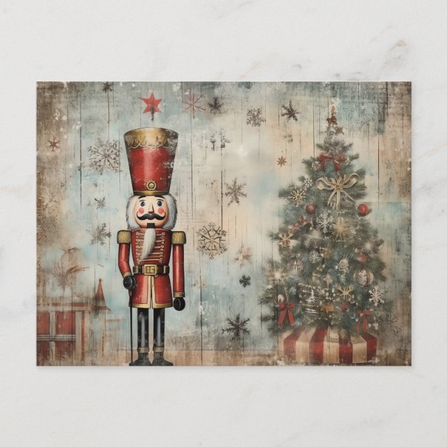 Vintage Nutcracker Soldier Vykort (Framsida)