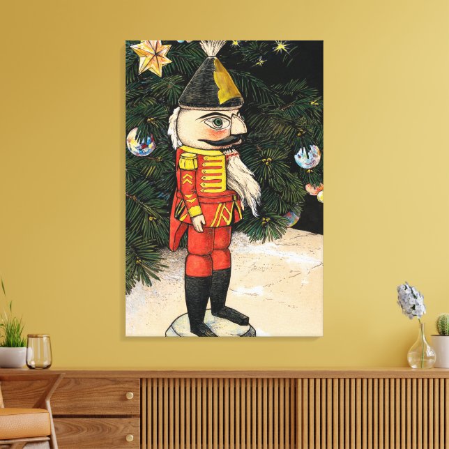 Vintage Nutcracker under Julgran Canvastryck (Insitu (Vardagsrum))
