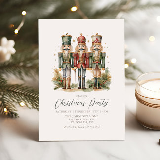 Vintage Nutcrackers jul Party Inbjudningar