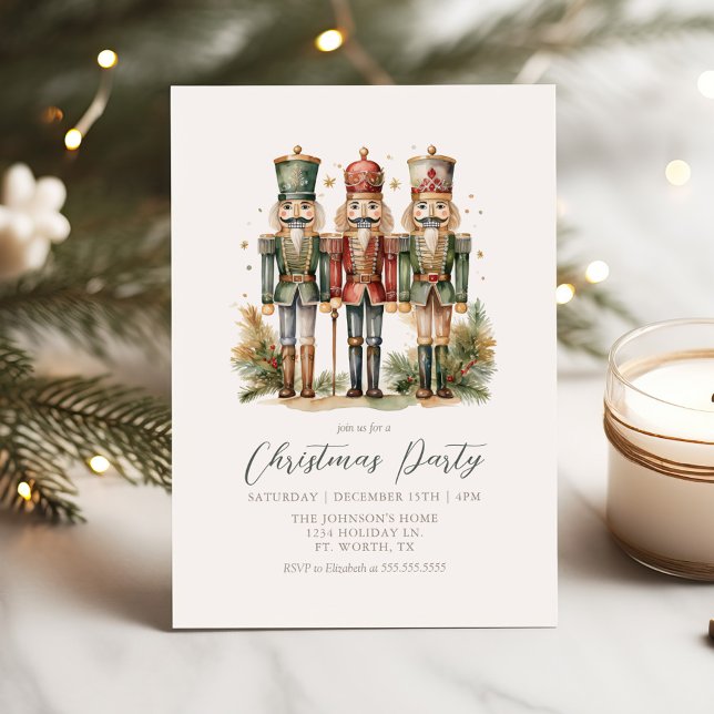 Vintage Nutcrackers jul Party Inbjudningar (Skapare uppladdad)