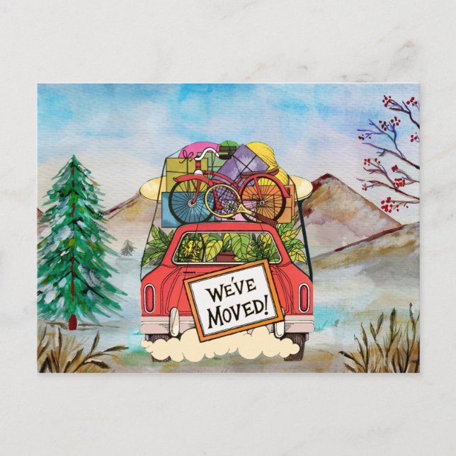 Vintage Ny adress vykort (Framsida)