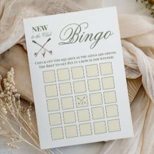 Vintage Ny i klubben Golf Baby Shower Bingo Anteckningskort