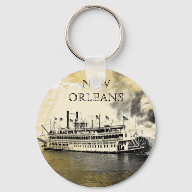 Vintage Ny Orleans Stern Wheeler-Nyckelring Nyckelring (Framsida)