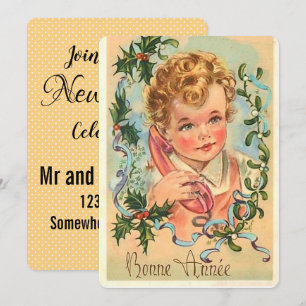 Vintage Nya året Firande Inbjudningar