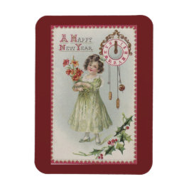 Vintage - nyårskvinna magnet