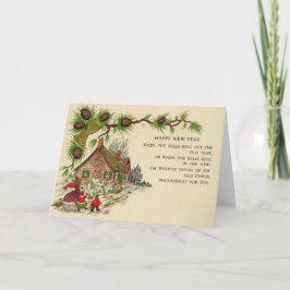 Vintage Nyårspoesi Högtidskort Helgkort