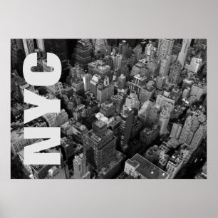 Vintage NYC New York City Manhattan Svart Vitt Poster