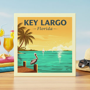 Vintage Nyckel Largo Florida Kakelplatta