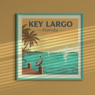 Vintage Nyckel Largo Florida Poster