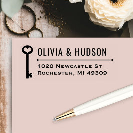 Vintage Nyckel - ny Returadress för hemmet Självfärgande Stämpel