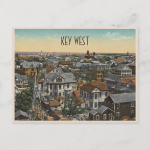 Vintage Nyckel Väster: Aervy över hus Vykort