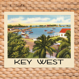 Vintage Nyckel Väster Florida Harbour Poster