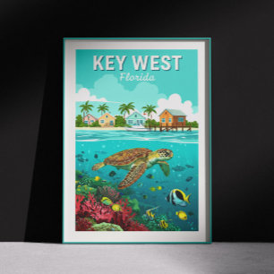 Vintage Nyckel Väster Florida Poster
