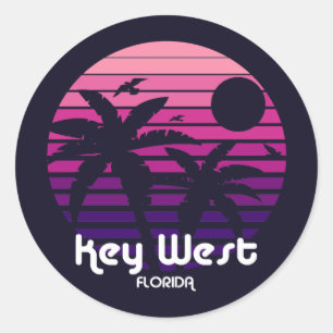 Vintage Nyckel Väster Florida Runt Klistermärke