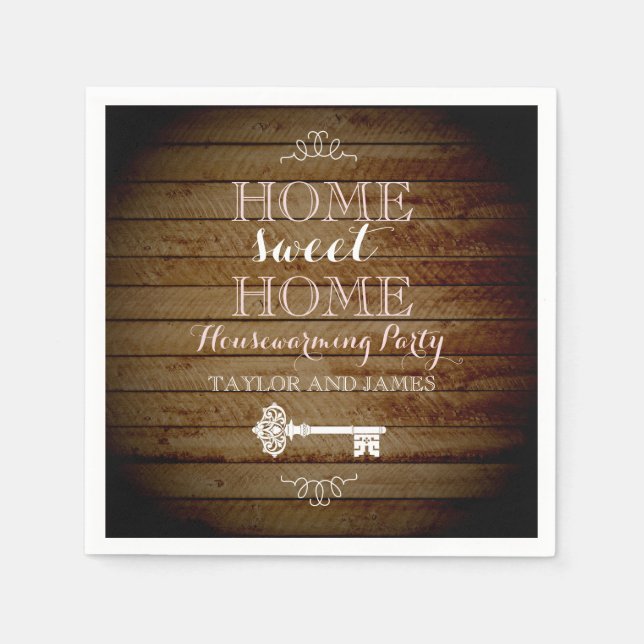 Vintage Nyckel Wood look Housewornapkins Pappersservett (Framsidan)