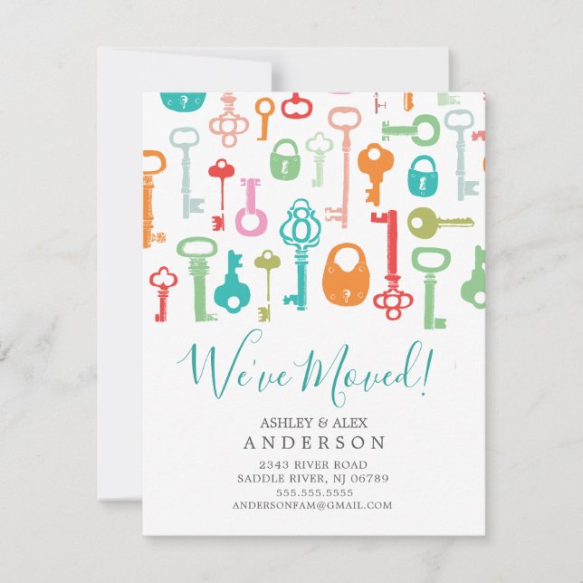 Vintage Nycklar Flytta Meddelande (Framsida)