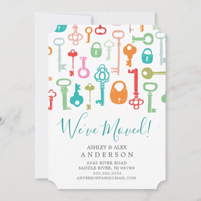 Vintage Nycklar Flytta Meddelande (Framsida)