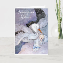 Vintage Nyfödd bebis-Grattisar - platta kort